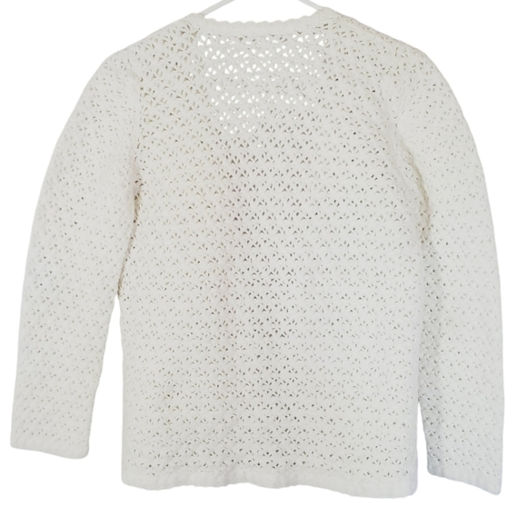 🟢7231 * Handmade Crochet Jacket White Size Unknown - Picture 2 of 6
